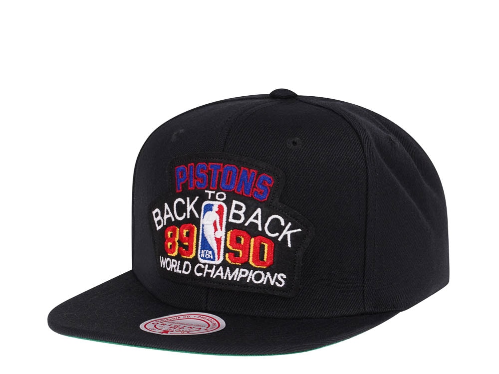Mitchell & Ness Detroit Pistons Back to Back Champions Black Snapback Gorra