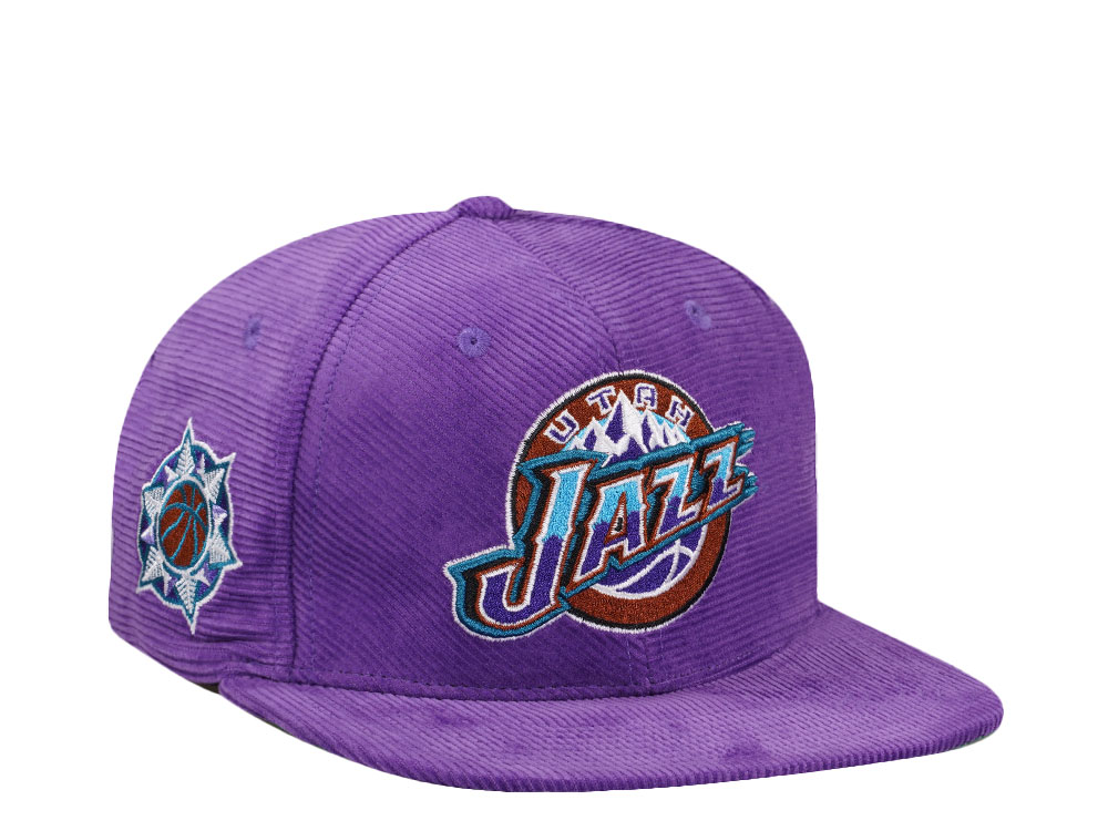 Mitchell & Ness Utah Jazz Purple Cord Hardwood Classic Snapback Gorra