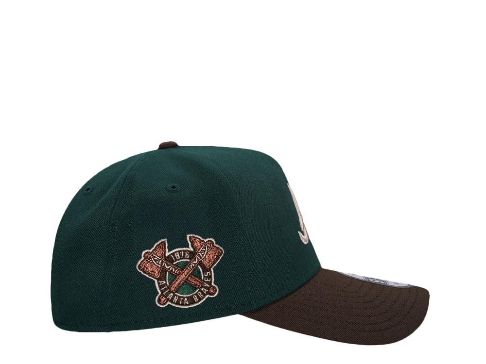 New Era Atlanta Braves Dark Green Two Tone 9Forty A Frame Snapback Gorra
