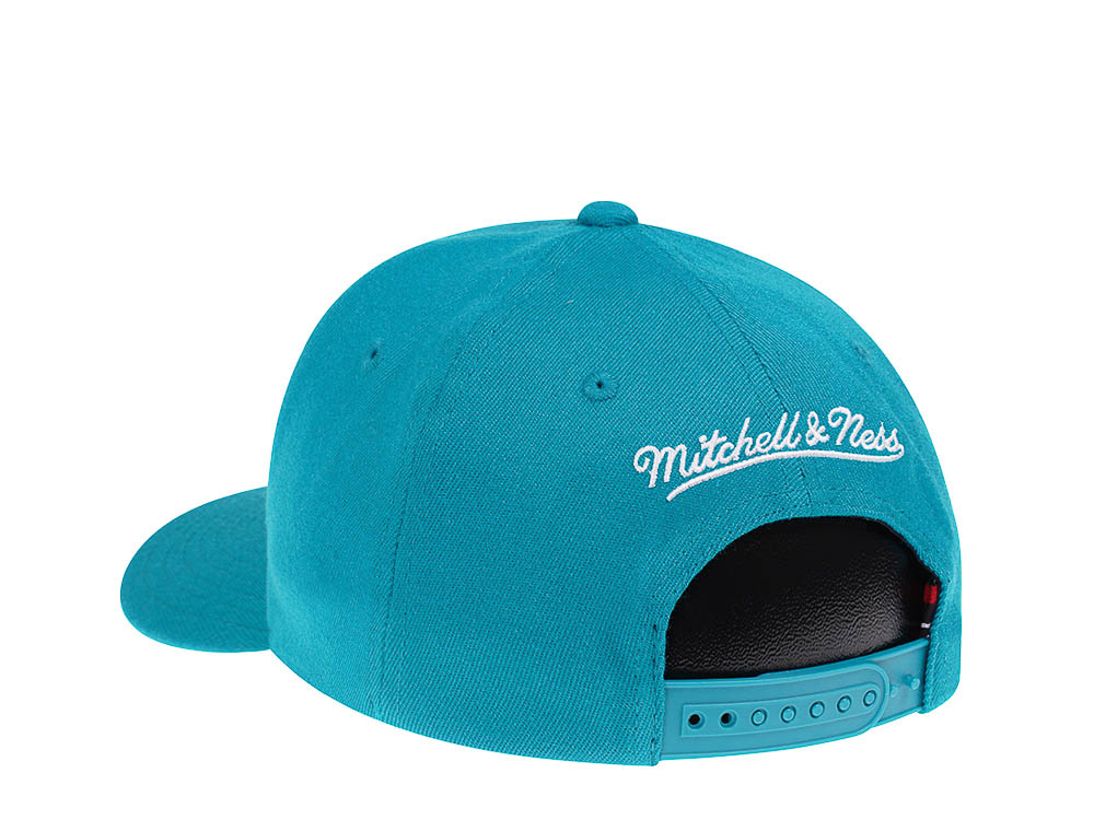 Mitchell & Ness Charlotte Hornets Team Ground Red Line Teal Solid Flex Snapback Gorra