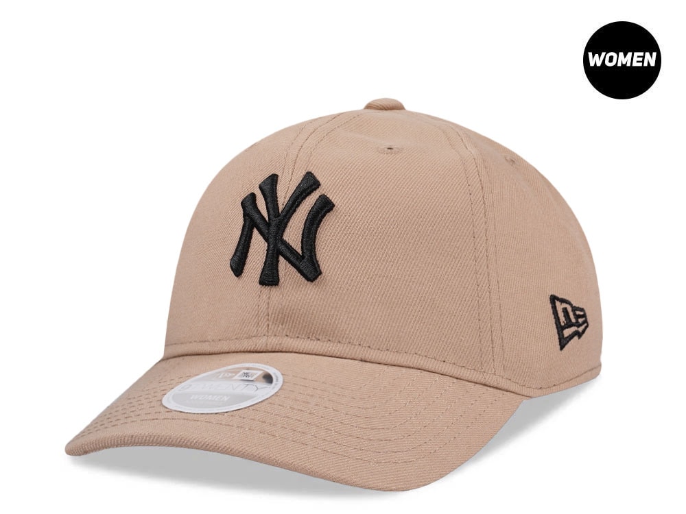 New Era New York Yankees Camel Black Womens 9Twenty Strapback Gorra
