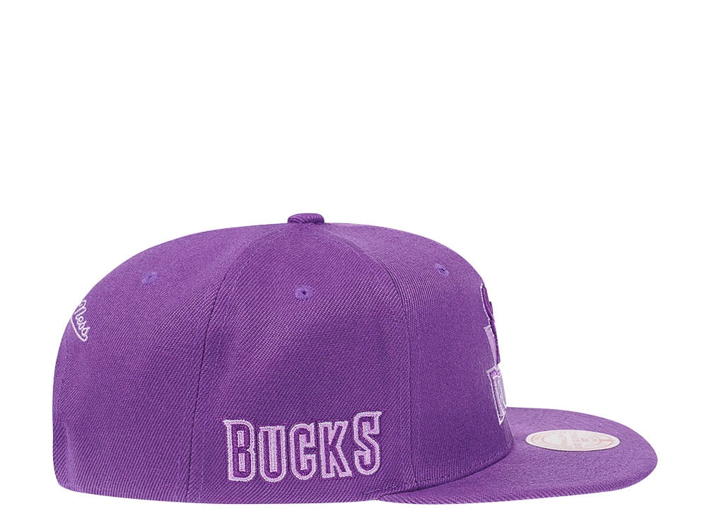 Mitchell & Ness Milwaukee Bucks Purple Hardwood Classic Snapback Gorra