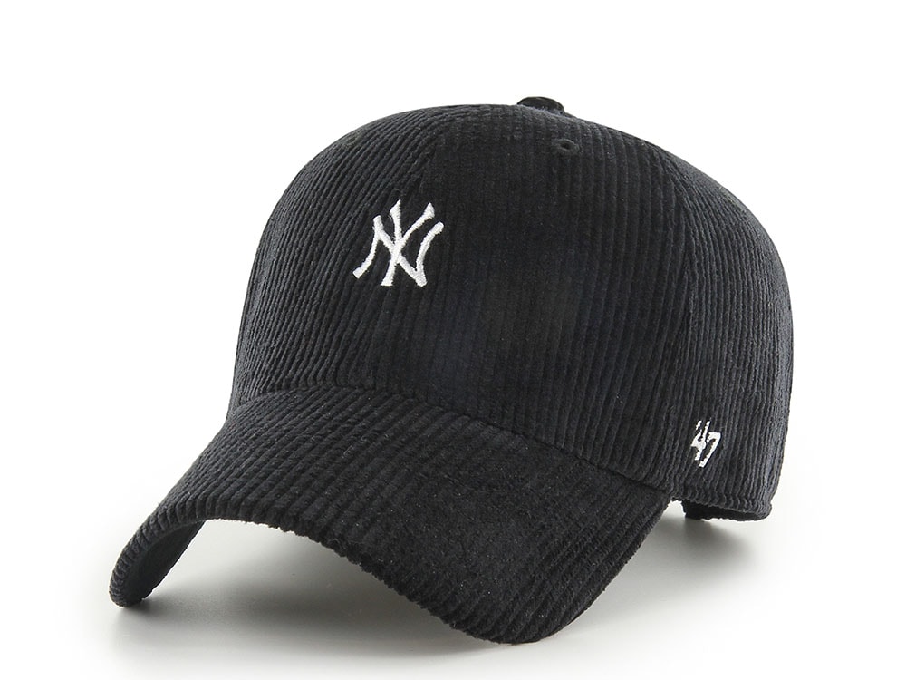 47 Brand New York Yankees Corduroy Black Base Runner Clean Up Strapback Gorra