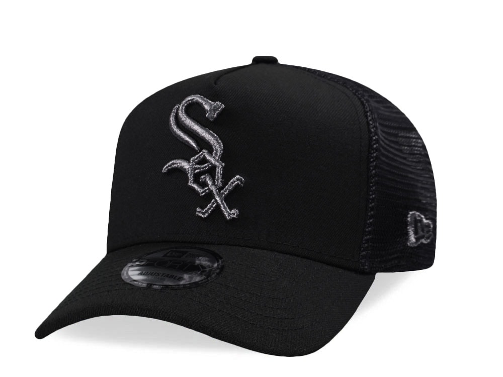 New Era Chicago White Sox Black Metallic Trucker Edition 9Forty A Frame Snapback Gorra