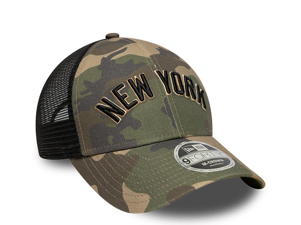 New Era New York Yankees Wordmark Camo 9Forty M Crown Snapback Gorra