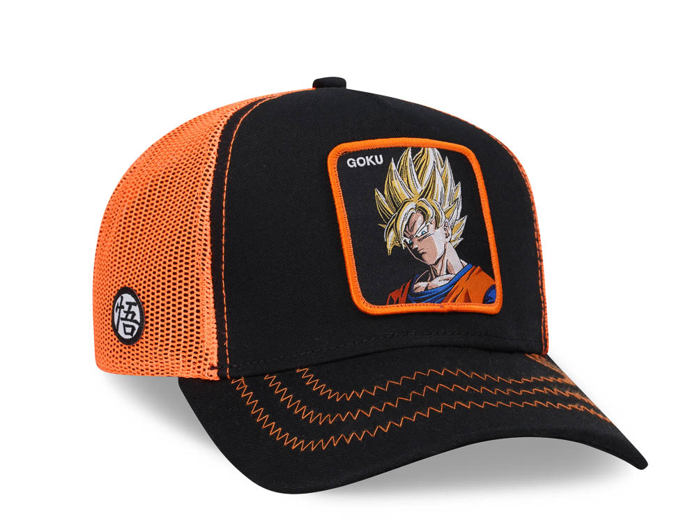 Capslab Dragonball Z Goku Black and Orange Trucker Snapback Gorra