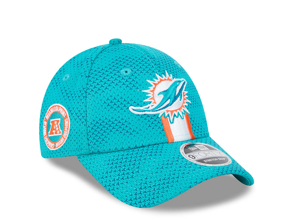 New Era Miami Dolphins Sideline 2024 9Forty Stretch Snapback Gorra