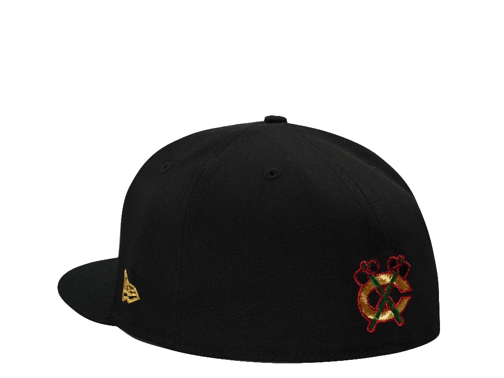New Era Chicago Blackhawks 100th Anniversary Champions  Black Prime Edition 59Fifty Fitted Gorra