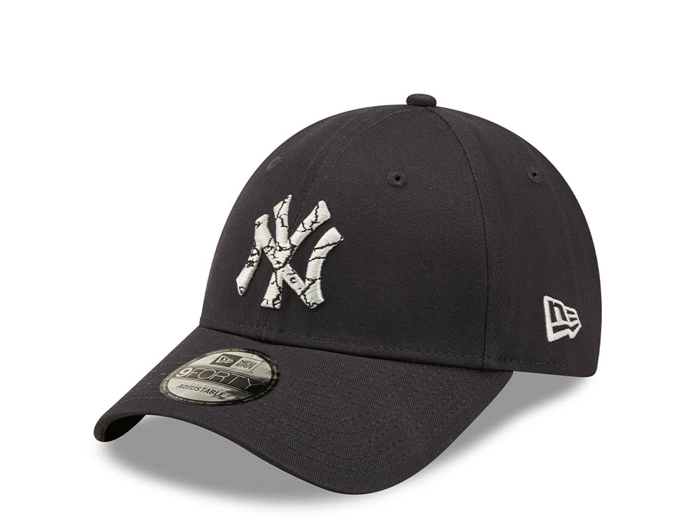 New Era New York Yankees Navy Marble Infill Edition 9Forty Strapback Gorra