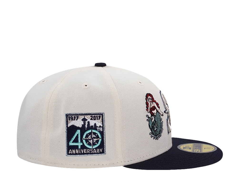New Era Seattle Mariners 40th Anniversary Mermaid Chrome Two Tone Editon 59Fifty Fitted Gorra