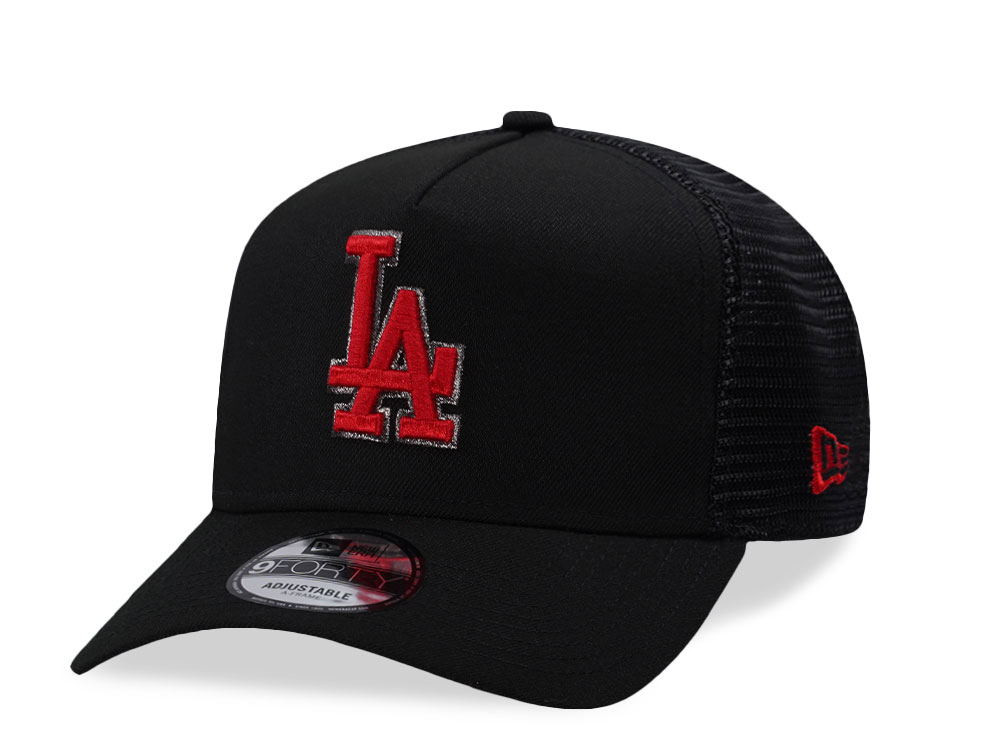 New Era Los Angeles Dodgers Black And Red Edition 9Forty A Frame Trucker Snapback Gorra