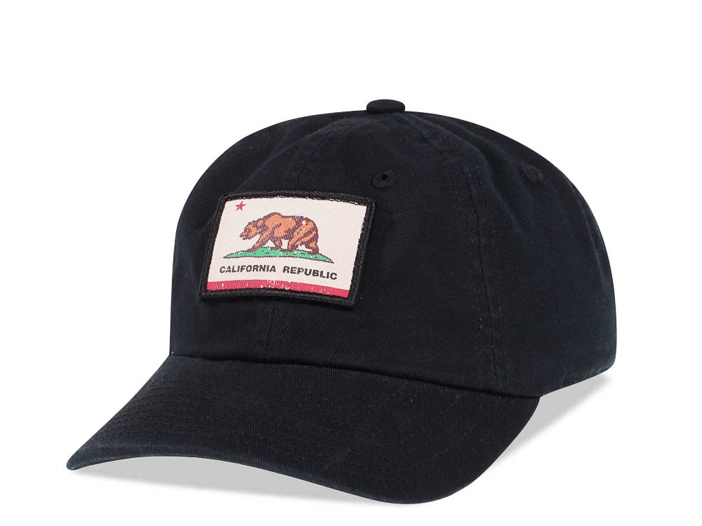 American Needle California Republic Black Vintage Casual Strapback Gorra