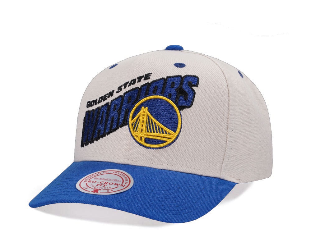Mitchell & Ness Golden State Warriors Chrome Two Tone Pro Crown Fit Snapback Gorra
