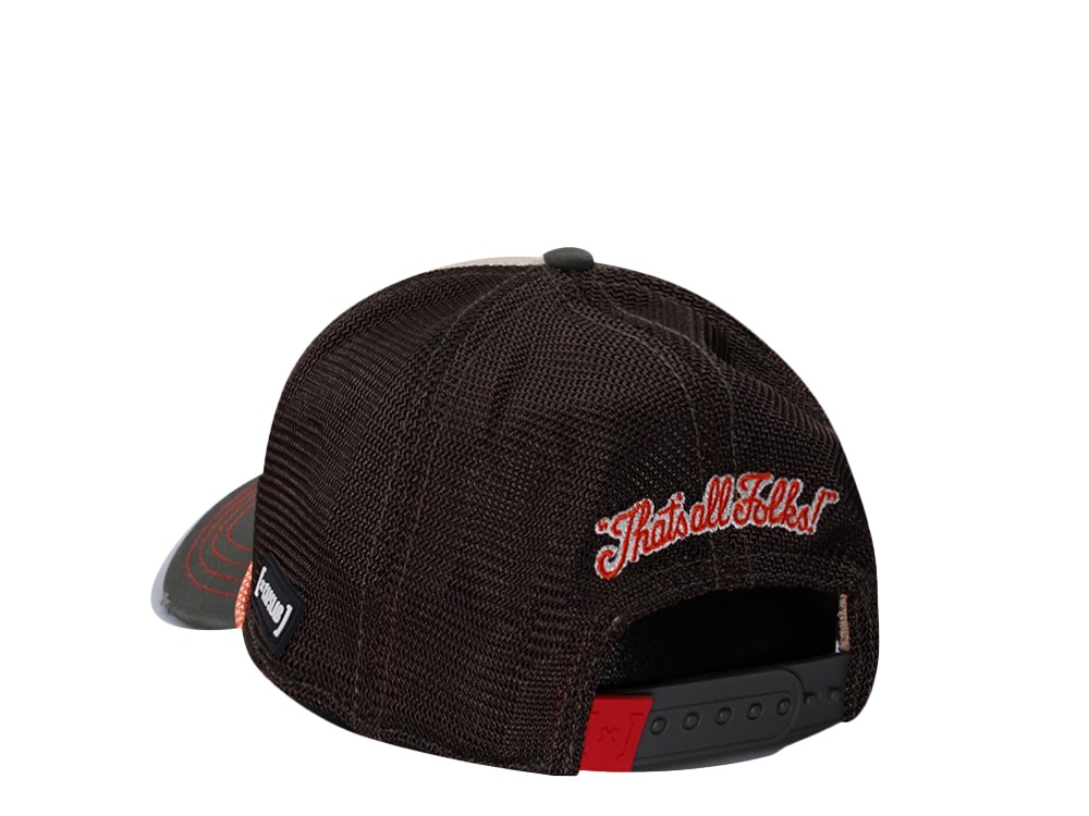 Capslab Looney Tunes Bugs Bunny Distressed Brown Trucker Snapback Gorra