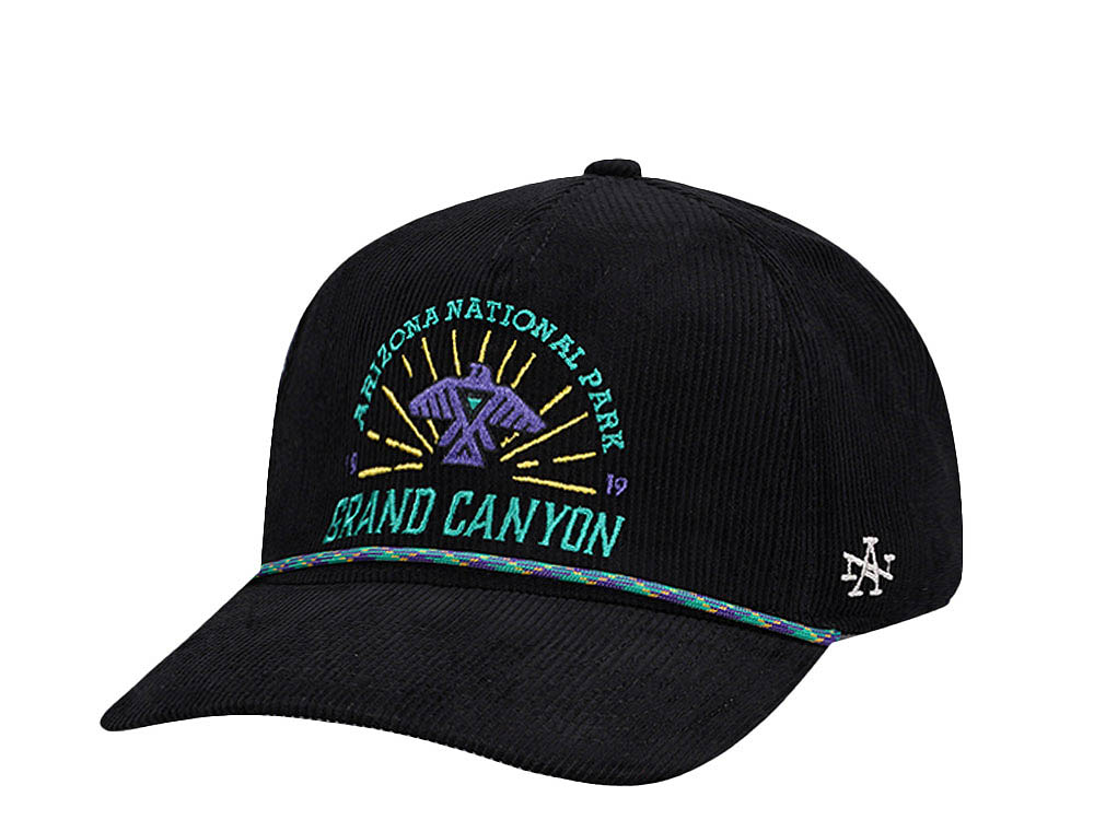American Needle Arizona National Park 1919 Grand Canyon Palmer Black Snapback Gorra