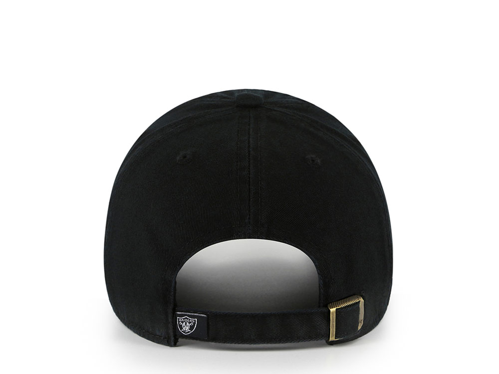 47Brand Las Vegas Raiders Black On Black Edition Clean Up Strapback Gorra