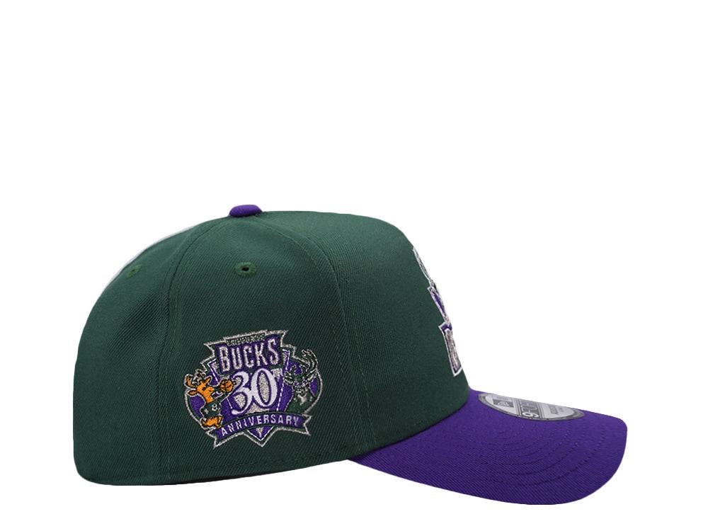 New Era Milwaukee Bucks 30th Anniversary Green Two Tone Edition 9Forty A Frame Snapback Gorra