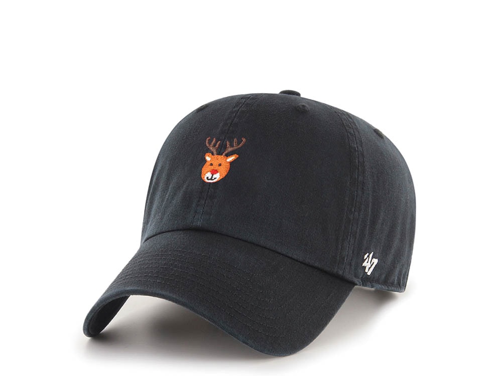 47Brand Reindeer Holiday Black Base Runner Clean Up Strapback Gorra