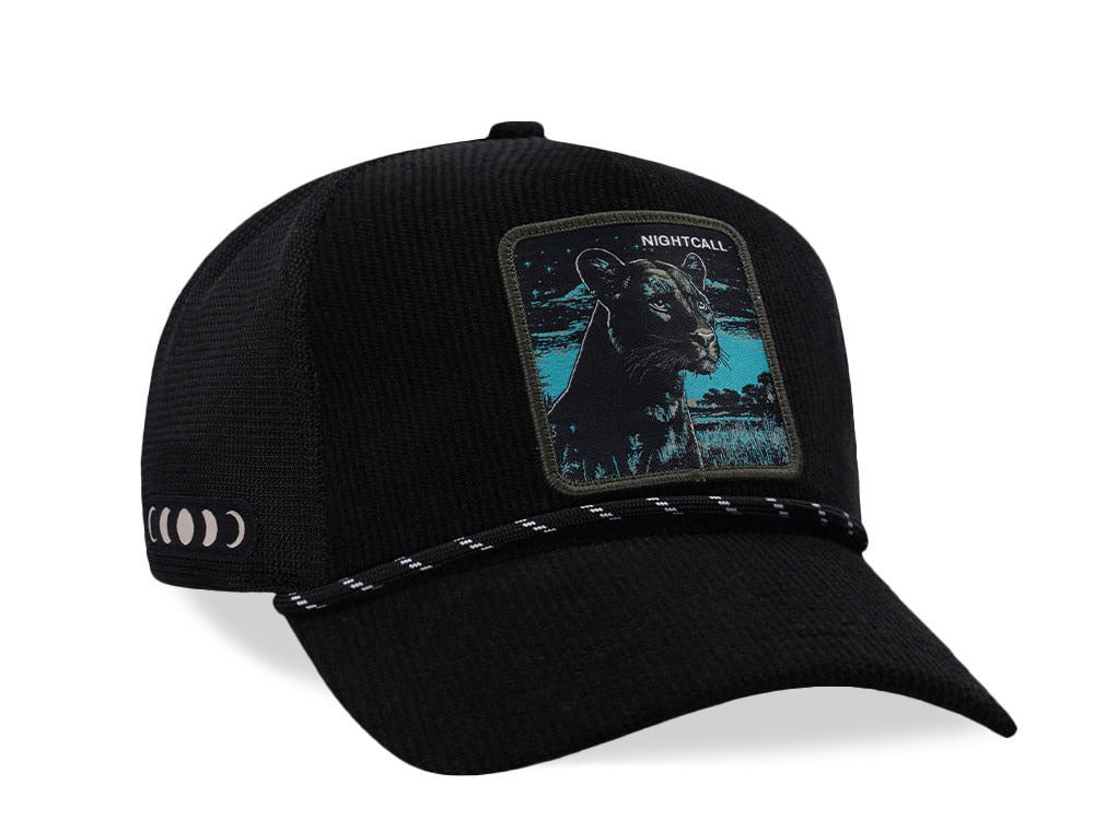 Capslab Nightcall Panther Black Corduroy Trucker Snapback Gorra