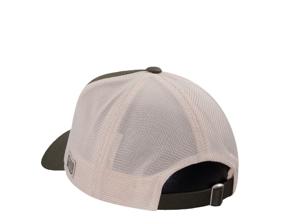 Von Dutch Embroidered Oval Patch Olive Trucker Strapback Gorra
