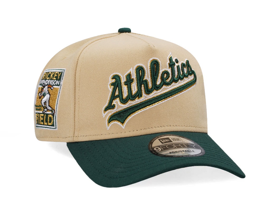 New Era Oakland Athletics Rickey Henderson Field Vegas Gold Two Tone 9Forty A Frame Snapback Gorra