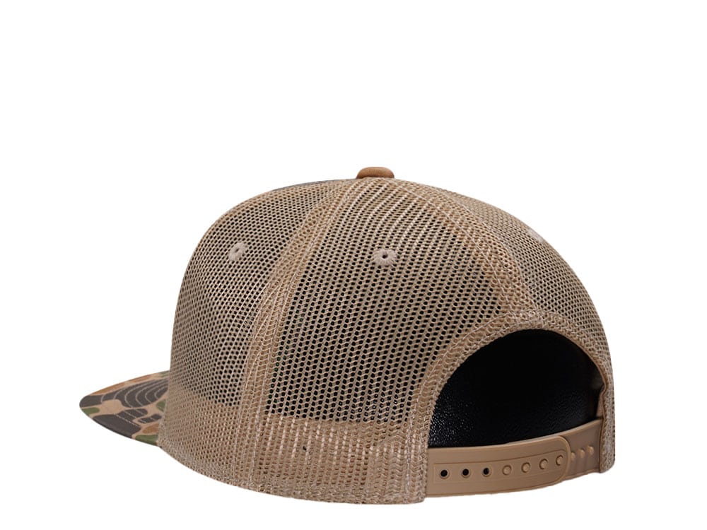 John Deere Square Patch Camo Khaki Trucker Snapback Gorra