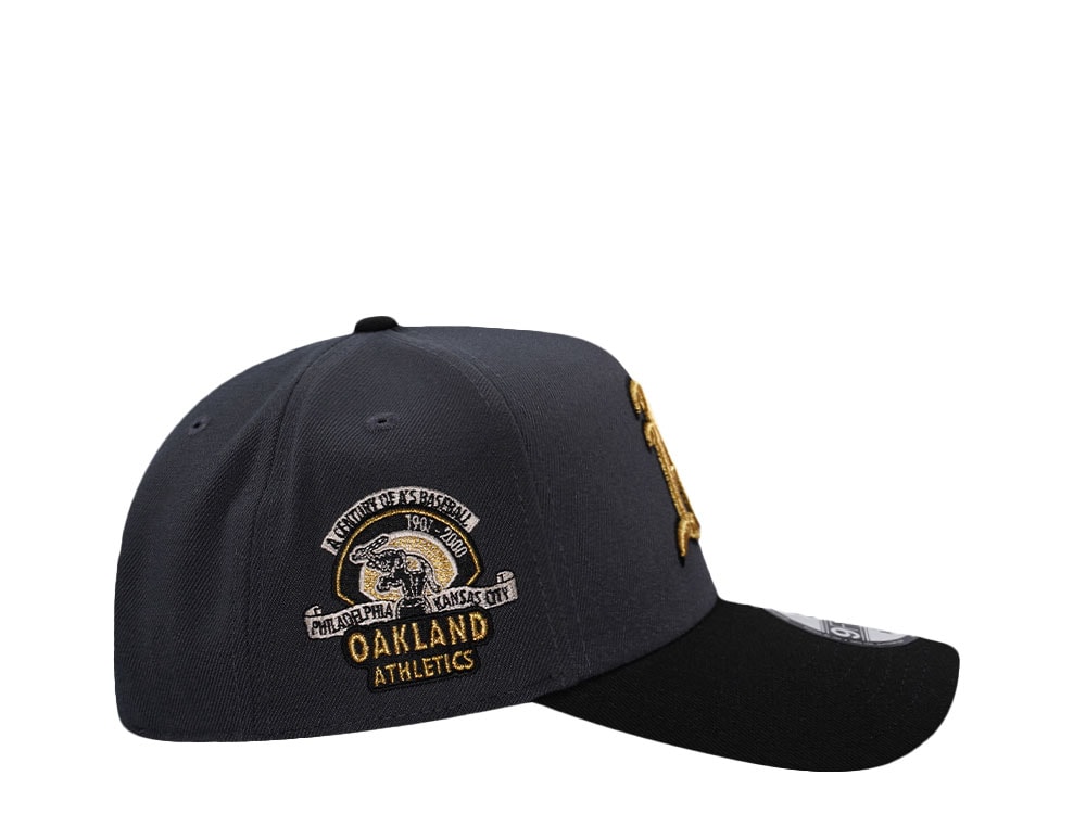 New Era Oakland Athletics 100th Anniversary Dark Gray Two Tone Edition 9Forty A Frame Snapback Gorra