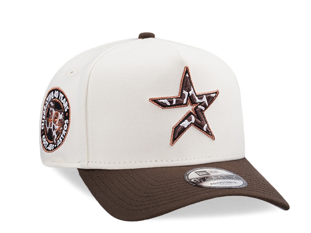 New Era Houston Astros 40th Anniversary Cow Burnt Wood Two Tone Edition 9Forty A Frame Snapback Gorra