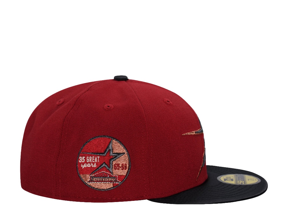 New Era Houston Astros 35 Years Brick Satin Brim Two Tone Edition 59Fifty Fitted Gorra