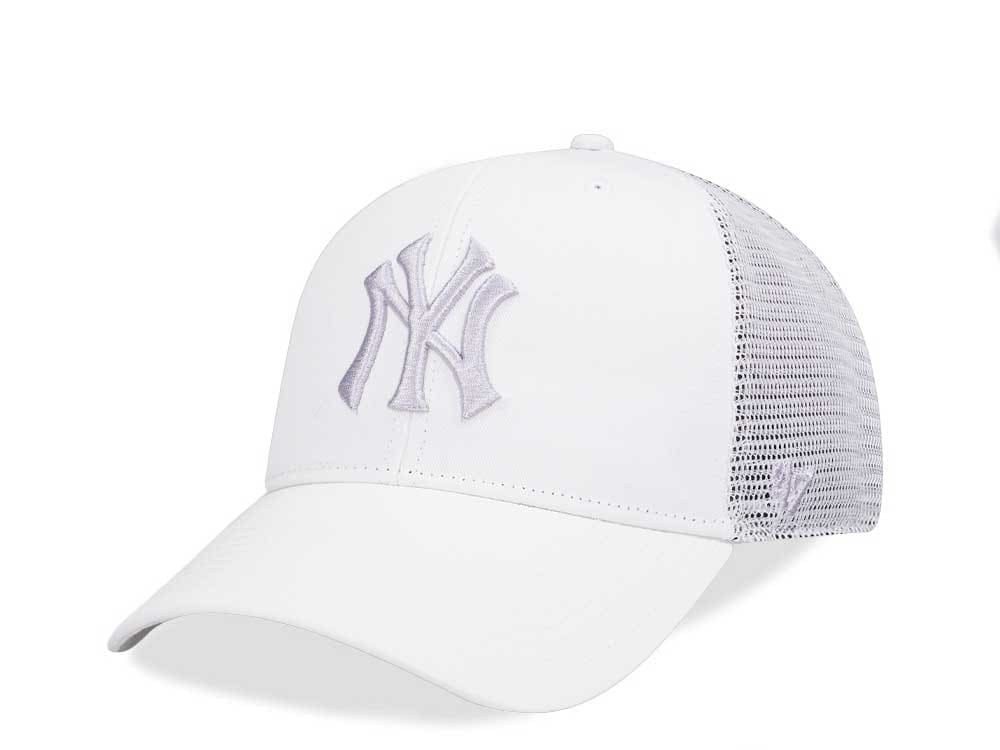47Brand New York Yankees White Branson MVP Trucker Snapback Gorra