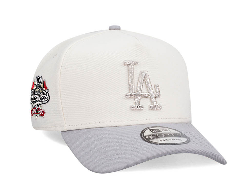 New Era Los Angeles Dodgers 100th Anniversary Chrome Metallic Two Tone Edition 9Forty A Frame Snapback Gorra