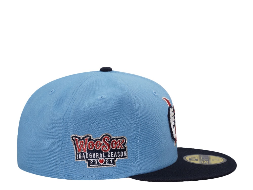 New Era Erie Worcester Red Sox Inaugural Season 2021 Sky Two Tone Edition 59Fifty Fitted Gorra