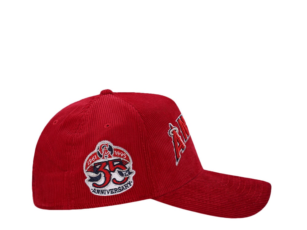 New Era Anaheim Angeles 35th Anniversary Red Corduroy Prime Edition 9Forty A Frame Snapback Gorra