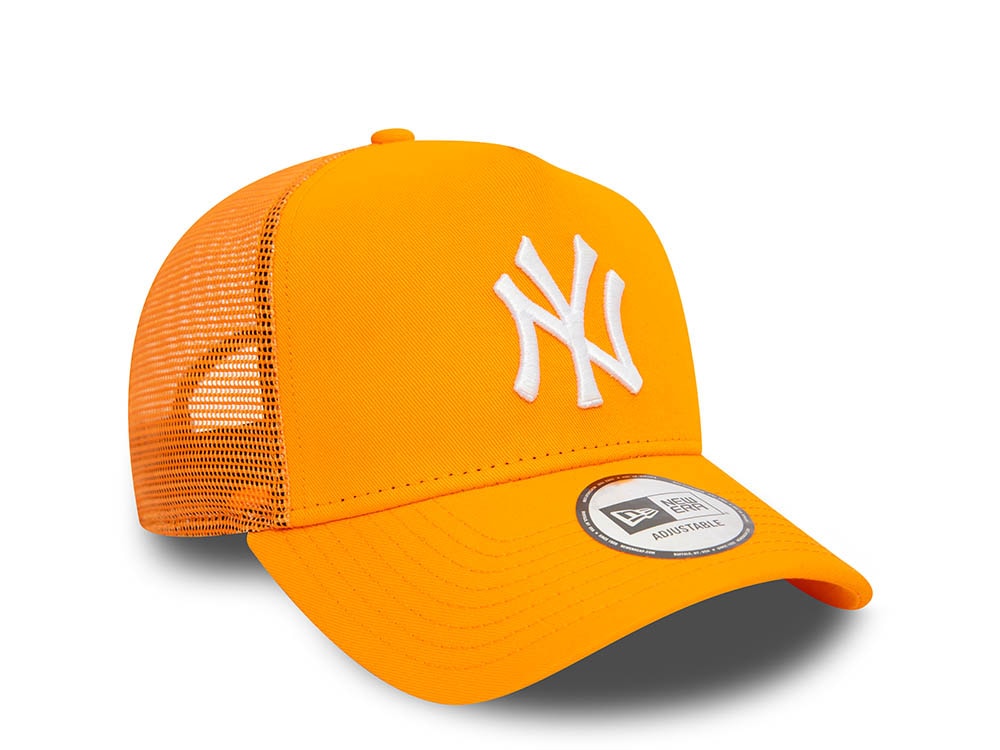 New Era New York Yankees League Essential Orange A Frame Trucker Snapback Gorra