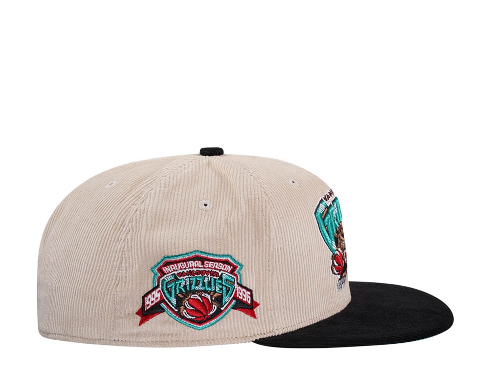 Mitchell & Ness Vancouver Grizzlies Inaugural Season 96 Two Tone Hardwood Classic Cord Edition Dynasty Fitted Gorra