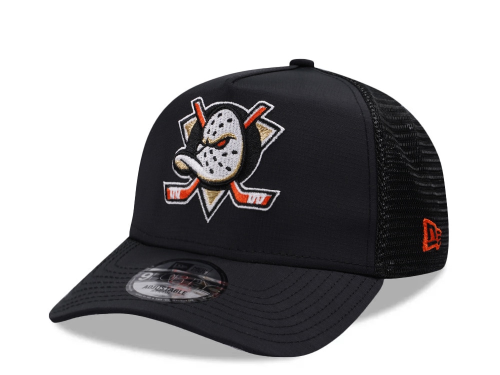 New Era Anaheim Ducks Black Prime Trucker Edition 9Forty A Frame Snapback Gorra