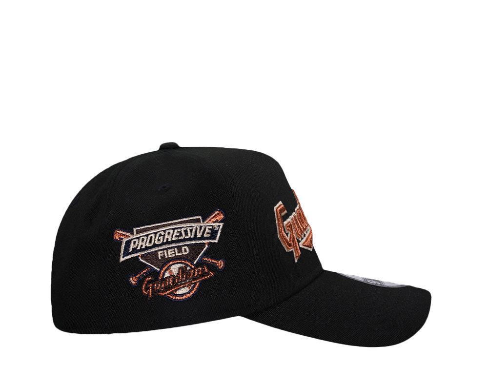 New Era Cleveland Guardians Progressive Field Black Copper 9Forty A Frame Snapback Gorra