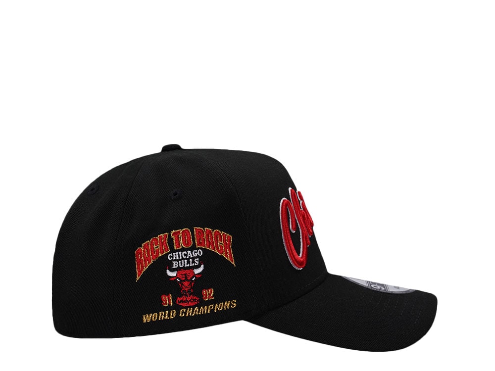 New Era Chicago Bulls Back To Back World Champions Black Prime Edition 9Forty A Frame Snapback Gorra