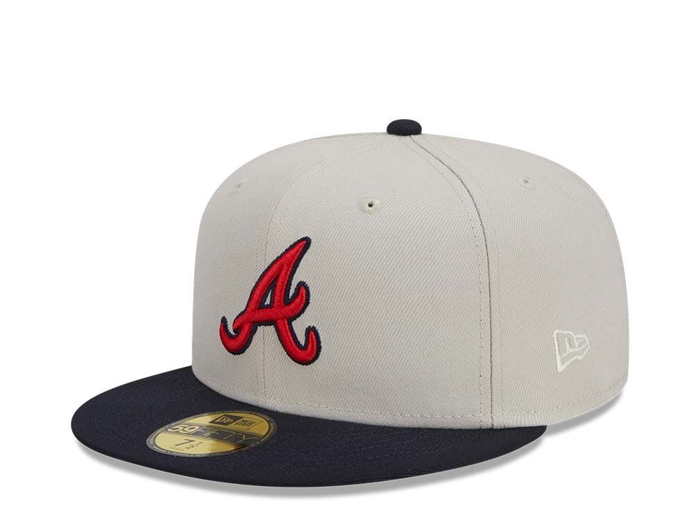 New Era Atlanta Braves Farm Team Stone Throwback Two Tone Edition 59Fifty Fitted Gorra