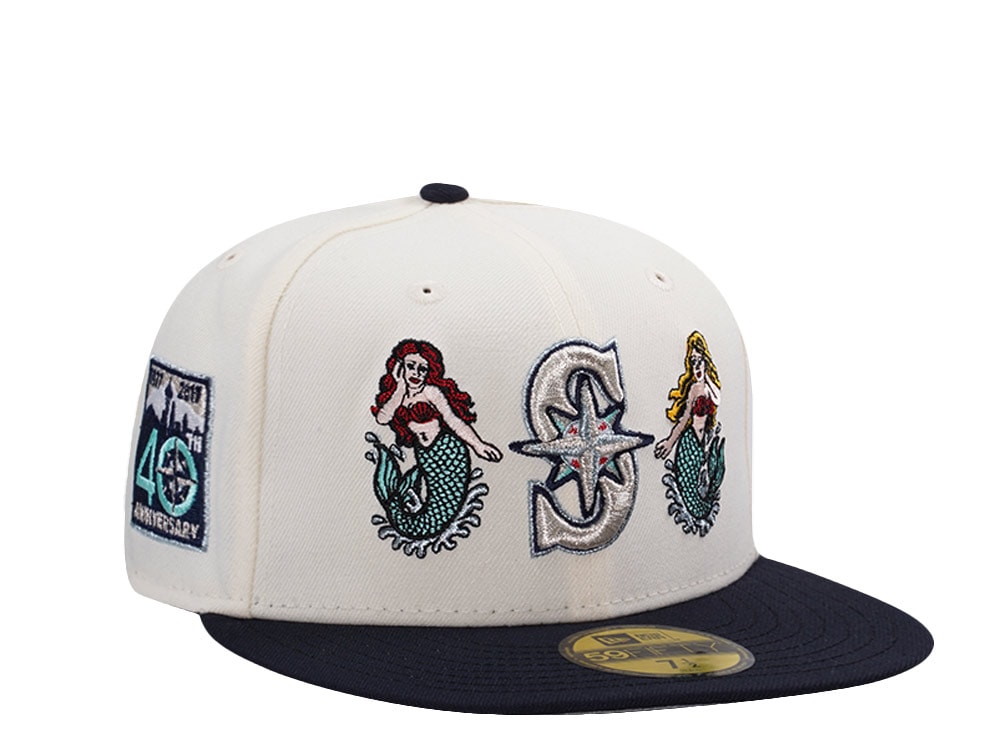 New Era Seattle Mariners 40th Anniversary Mermaid Chrome Two Tone Editon 59Fifty Fitted Gorra