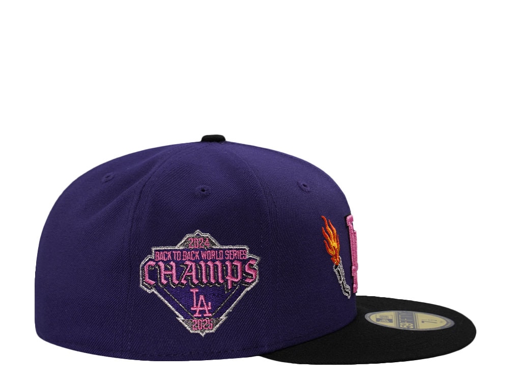 New Era Los Angeles Dodgers World Series Champions 2024 Purple Two Tone Edition 59Fifty Fitted Gorra