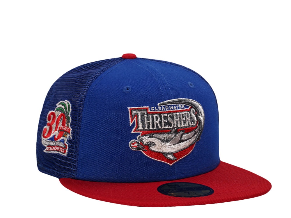 New Era Clearwater Threshers 30th Anniversary Metallic Prime Trucker Edition 59Fifty Fitted Gorra