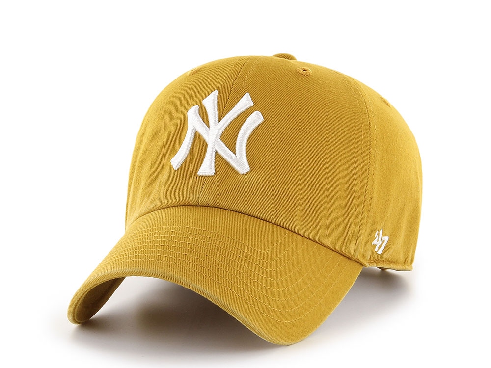47 Brand New York Yankees Flat Gold Clean Up Strapback Gorra