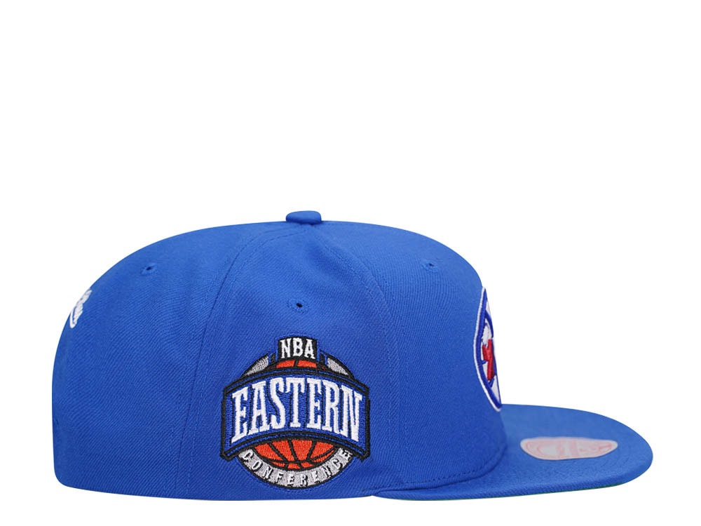 Mitchell & Ness Philadelphia 76ers Conference Patch Blue Snapback Gorra