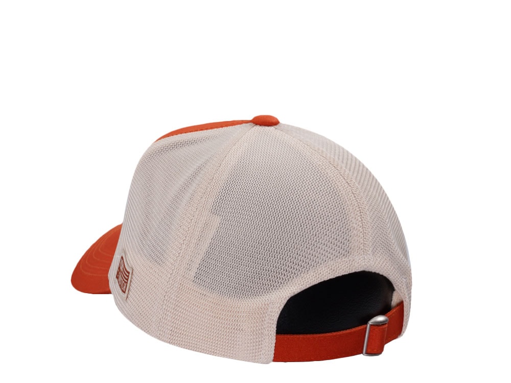 Von Dutch Embroidered Oval Patch Orange Trucker Strapback Gorra