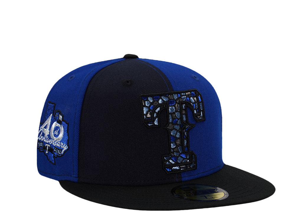 New Era Texas Rangers 40th Anniversary Blue Pinwheel Edition 59Fifty Fitted Gorra
