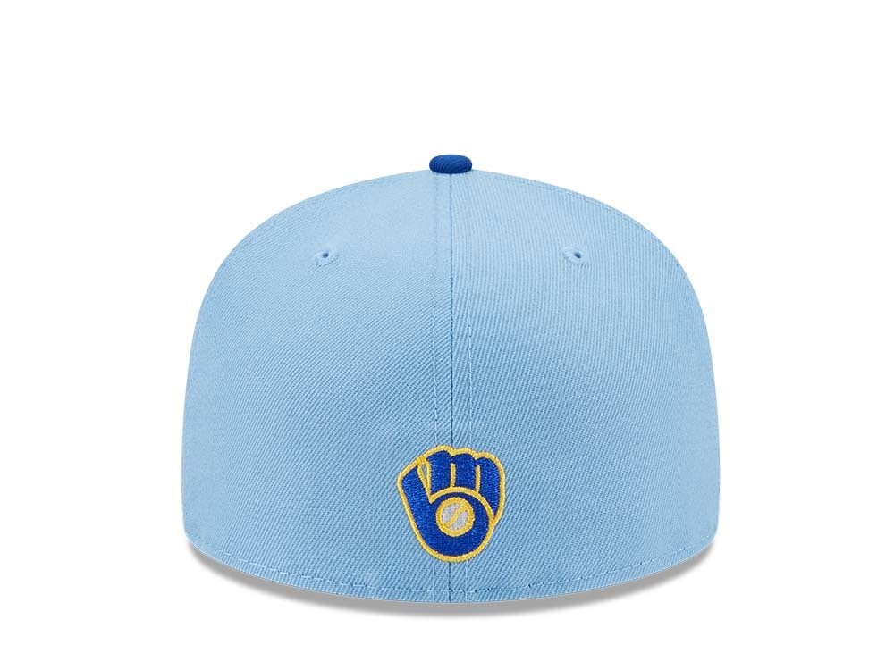 New Era Milwaukee Brewers Powder Blues Sky Throwback Edition 59Fifty Fitted Gorra