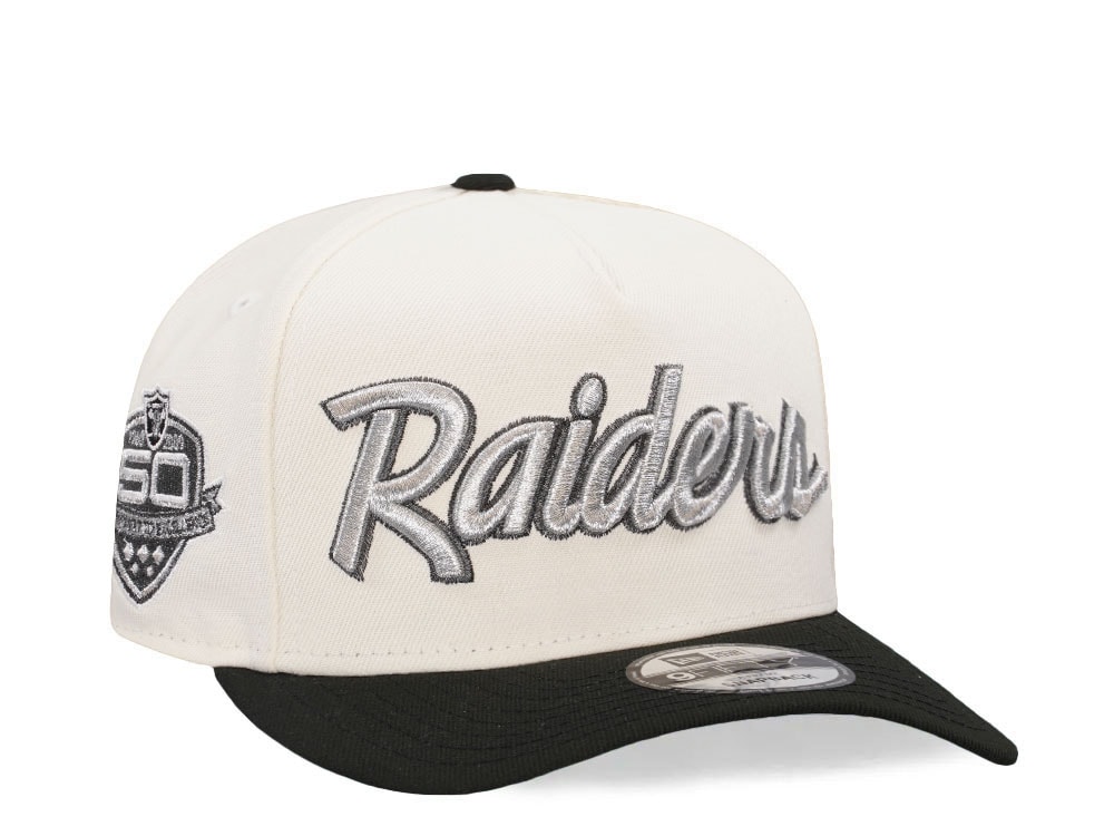 New Era Las Vegas Raiders 50th Anniversary Chrome Two Tone 9Fifty A Frame Snapback Gorra