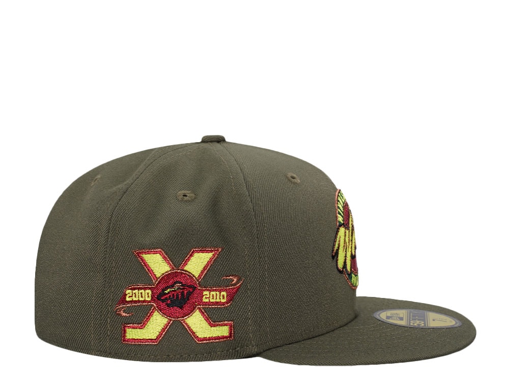 New Era Minnesota Wild 10th Anniversary Olive Prime Edition 59Fifty Fitted Gorra