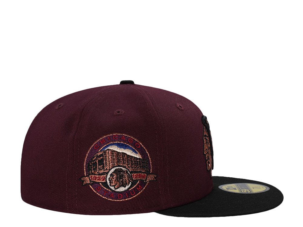 New Era Chicago Blackhawks Stadium Maroon Two Tone Edition 59Fifty Fitted Gorra